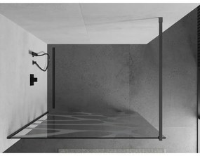 Mexen Kioto, sprchová zástena Walk-In 140 x 200 cm, 8mm číre sklo biely vzor, grafitový profil, 800-140-101-95-97