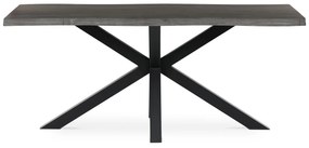 Autronic - Stůl jídelní, 180x90x75 cm, MDF deska, dekor šedý dub, kovová noha ve tvaru hvězdy, černý lak - HT-F4618 GREY AKCE