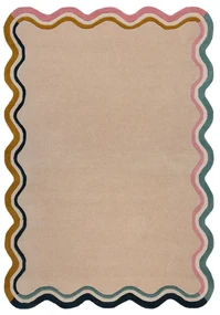 Krémový ručne tkaný vlnený koberec 160x230 cm Leo Scallop – Flair Rugs