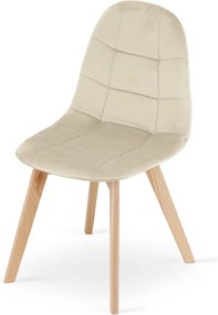 AKCE Béžová zamatová jedálenská stolička BORA II. akosť