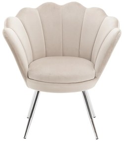 LuxuryForm DESIGN Kreslo FREY VELUR so striebornými nohami - latte