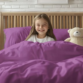 Detské bavlnené posteľné obliečky do postieľky Moni MO-079 Purpurové Do postieľky 100x135 a 40x60 cm