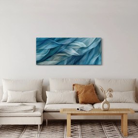 Obraz - Modrobiele vlnky (120x50 cm)