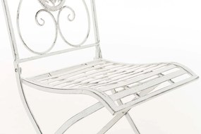 Kovová skladacia stolička Sibell - Biela antik