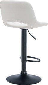 Barová stolička Camden - koženka, čierny rám - Biela