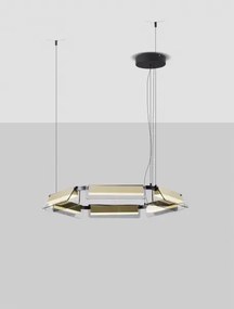 LED stmievateľný čierno-zlatý dizajnový luster Apnea 72