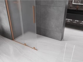 Mexen Velar, sprchová zástena s posuvnými dverami Walk-in 70 x 200 cm, 8mm sklo námraza, medená matná, 871-070-000-33-65