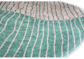Umývateľný okrúhly koberec v tyrkysovo-krémovej farbe ø 120 cm Yuvarlak – Vitaus