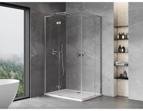 Mexen Mist-H L Duo, 2-krídlový sprchový kút 100 x 95 cm, číre sklo, chrómový profil, 8A5L-100L-095P-01-00