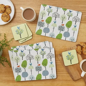Korkové tácky v súprave 4 ks Forest Birds – Cooksmart ®