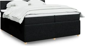 vidaXL Boxspring posteľ s matracom čierna 200x200 cm látka