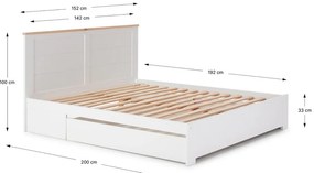 Biela dvojlôžková posteľ s úložným priestorom 140x190 cm Gabi - Marckeric