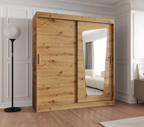 Šatníková skriňa 180 cm Mokka (dub artisan). Akcia -20%. Vlastná spoľahlivá doprava až k Vám domov. 1126031