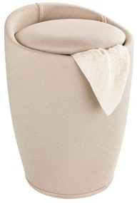 Béžový kôš na bielizeň a taburetka v jednom Wenko Linen Look