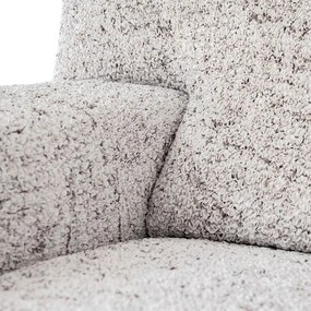 Bielastické poťahy VITTORIA smotanová kreslo s drevenými rúčkami (š. 40 - 70 cm)