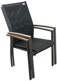 Doppler EXPERT WOOD antracit - záhradné stohovateľné gastro kreslo