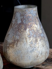 Mocca antik sklenená dekoračná váza / svietnik Vissia - Ø 20*26 cm