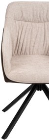 Noela Otočná jedálenská stolička látková LOREN hnedá/krémová