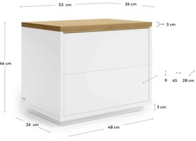 Nočný stolík lenbia 53 x 44 cm biely MUZZA