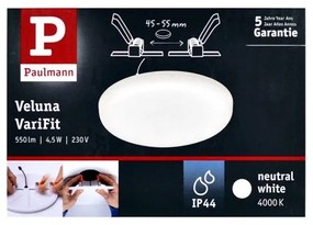 Paulmann 92390 - LED/4,5W IP44 Kúpeľňové podhľadové svietidlo VARIFIT 230V