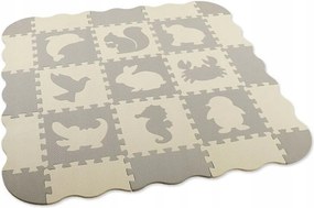 LEAN Penové puzzle Zvieratká - Eva pena, 25 dielov, sivo-béžová