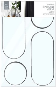 Zrkadlo Noir, čierne, sada 4ks