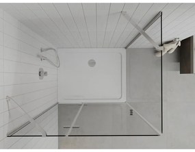 Mexen Roma, sprchovací kút 90 (dvere) x 100 (stena) cm, 6mm číre sklo, chrómový profil + slim sprchová vanička 5cm, 854-090-100-01-00-4010