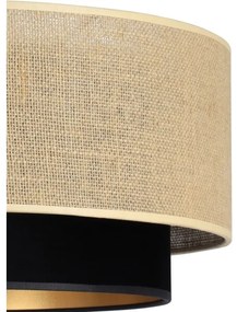 Stropné svietidlo SARTA 1xE27/60W/230V pr. 45 cm čierna/juta