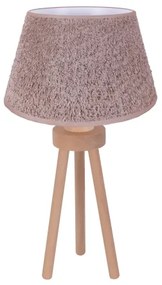 Duolla - Stolná lampa BOUCLE 1xE27/15W/230V pr. 28 cm hnedá/drevo