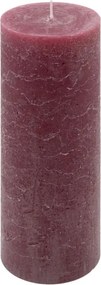 Bordó parafínová sviečka rustikálna 20 cm, 90 h, sada 6 ks