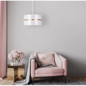 Duolla - Luster na lanku DUO 1xE27/15W/230V pr. 40 cm biela/zlatá