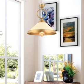 Závesné svietidlo MONZA na kábli, 1xE27/40W/230V, priemer 30 cm, krémová/bronzová