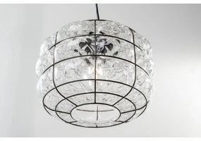 SIRU - Luster na lanku TERRA 1xE27/60W/230V čierna/číra benátske sklo