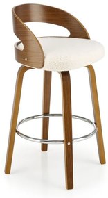 H110 bar stool, creamy / walnut