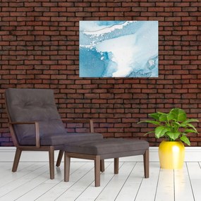 Sklenený obraz - Modrý dekor (70x50 cm)