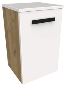 Kúpeľňová závesná skrinka SONGA 30 cm 1D dub/biela