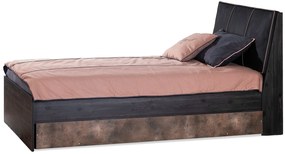 Študentská posteľ 100x200 so šuplíkom Falko - dub rebap/bronz