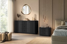 Sada nočných stolíkov Vespera 56 cm na sokli - čierna / zlatá