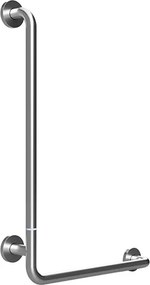 Bemeta Design HELP: Madlo, 890 mm, v tvare L, ľavé, skladané, s krytkou, nerez, mat - 301154042