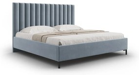 Svetlomodrá čalúnená dvojlôžková posteľ s úložným priestorom s roštom 160x200 cm Casey – Mazzini Beds