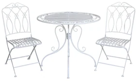 Chic Antique Záhradná súprava stola s 2 stoličkami Bistro Antique Cream