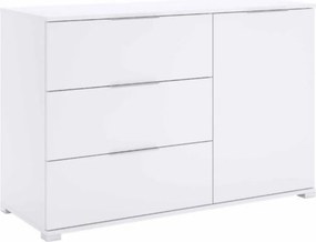 Biela komoda 120 cm so zásuvkami a skrinkou Barton BT-61-WM