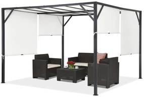 Kovová pergola na terasu 3 x 3 m antracitovo-biela Garden Point
