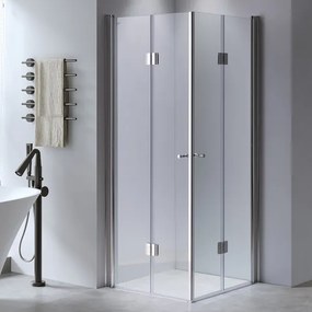 BPS-koupelny Štvorcový sprchový kút HYD-SK1290C 100x100 chróm/transparent + vanička HYD-SSV-ST06A biela