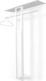 Biely oceľový nástenný vešiak s poličkou 100 cm Luno Large – Spinder Design