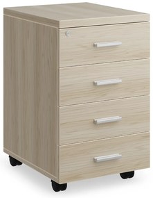 Kontajner SimpleOffice 40 x 48 cm - 4 zásuvky, dub svetlý