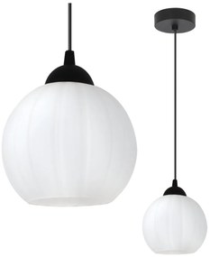 Závesné svietidlo Costa, 1x biele sklenené tienidlo, b