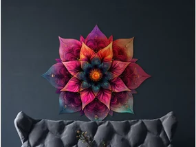 drevko |  Kvetinová mandala Dúhová jednota  45 x 475 cm