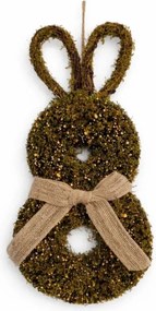 DECOLED Velikonoční dekorace zajíc k zavěšení, 40 cm, proutí, IP44 venkovní