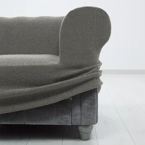 Super strečové poťahy HARMONIA šedá dvojkreslo (š. 140 - 180 cm)